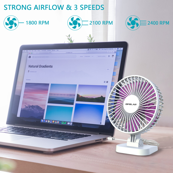 3 Speeds Mini Portable USB Desk Fan